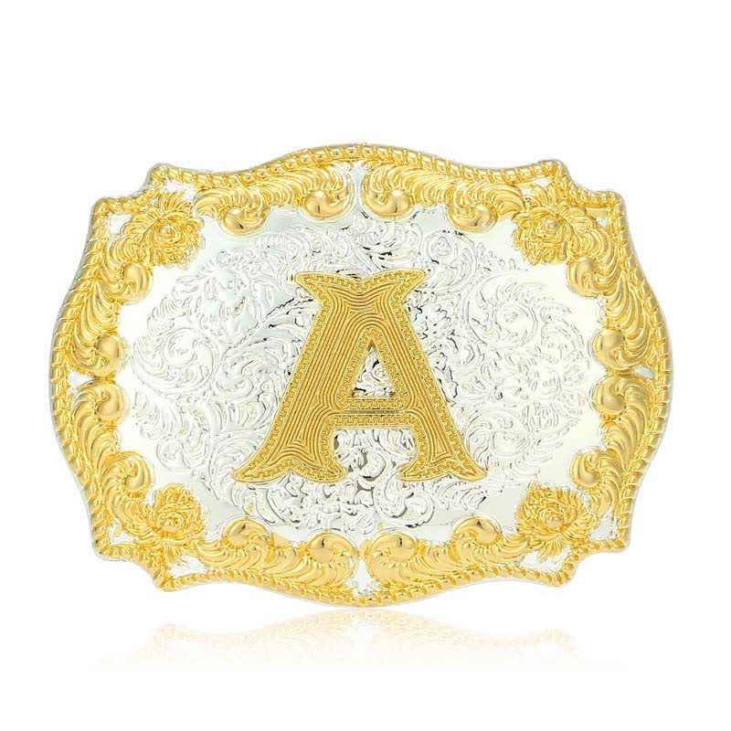 Ceinture en cuir pour homme avec boucle initiale dorée - A - Sans ceinture - image 6
