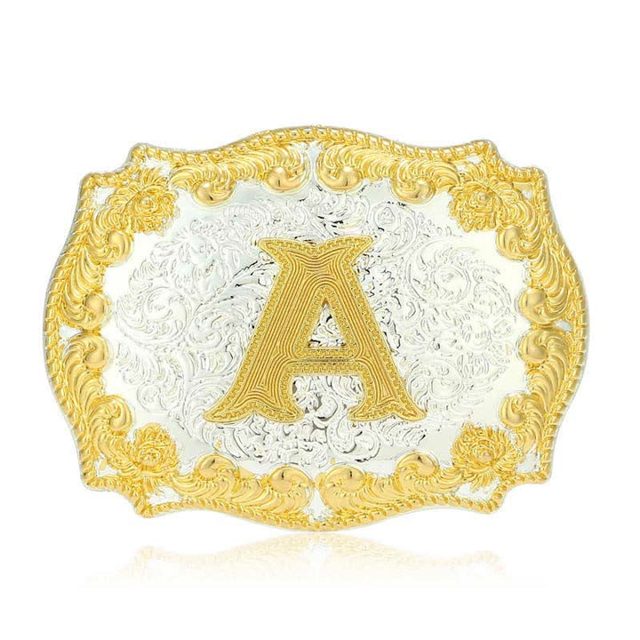 Ceinture en cuir pour homme avec boucle initiale dorée - A - Sans ceinture - image 6