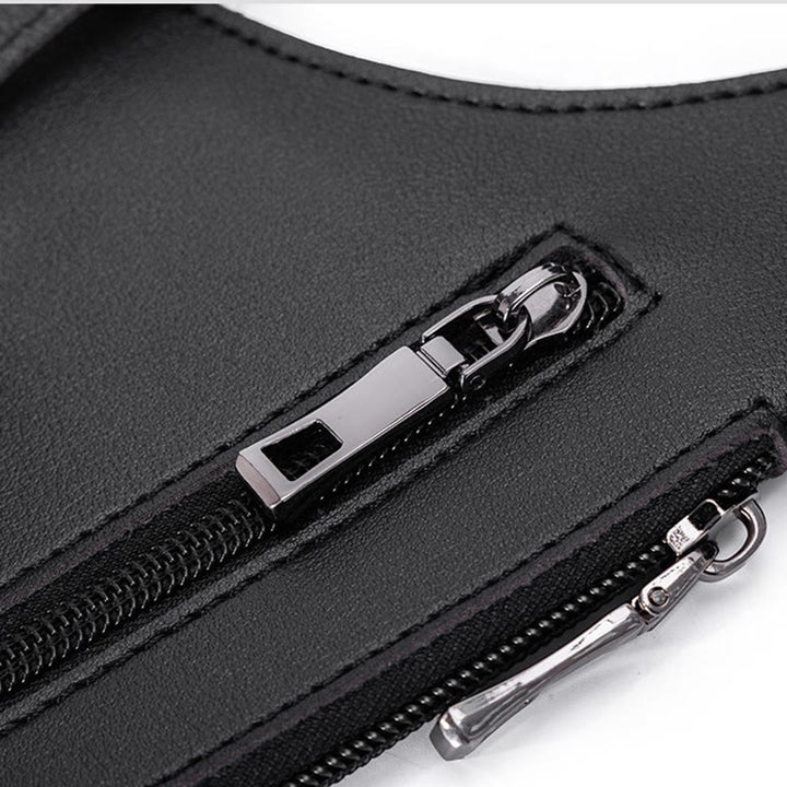 Sac à bandoulière multi-poches en cuir de grande capacité pour l'extérieur - image 7