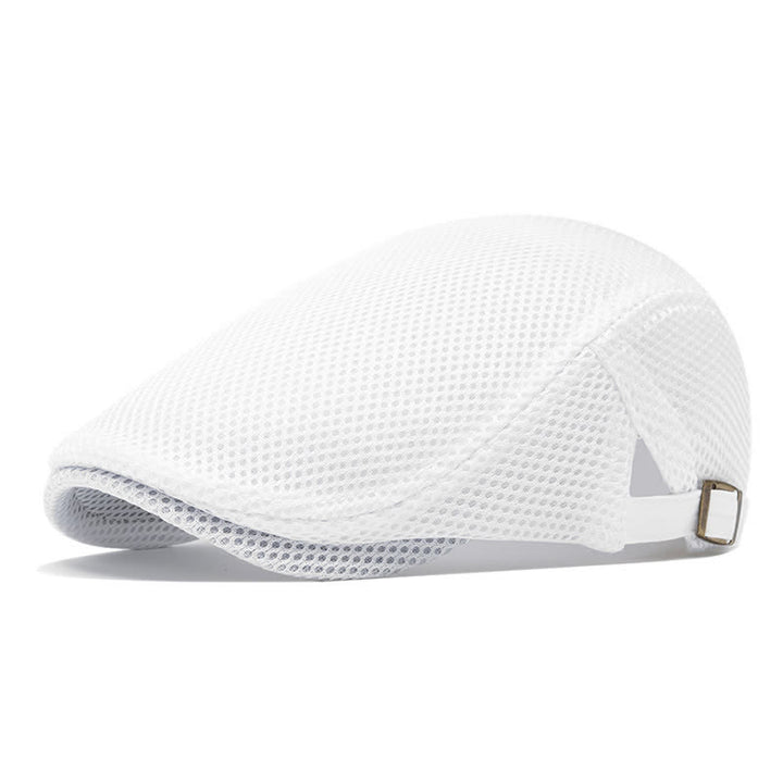 Béret d'été plat en maille de couleur unie - Blanc - Réglable (22"-23 5/8") - image 7