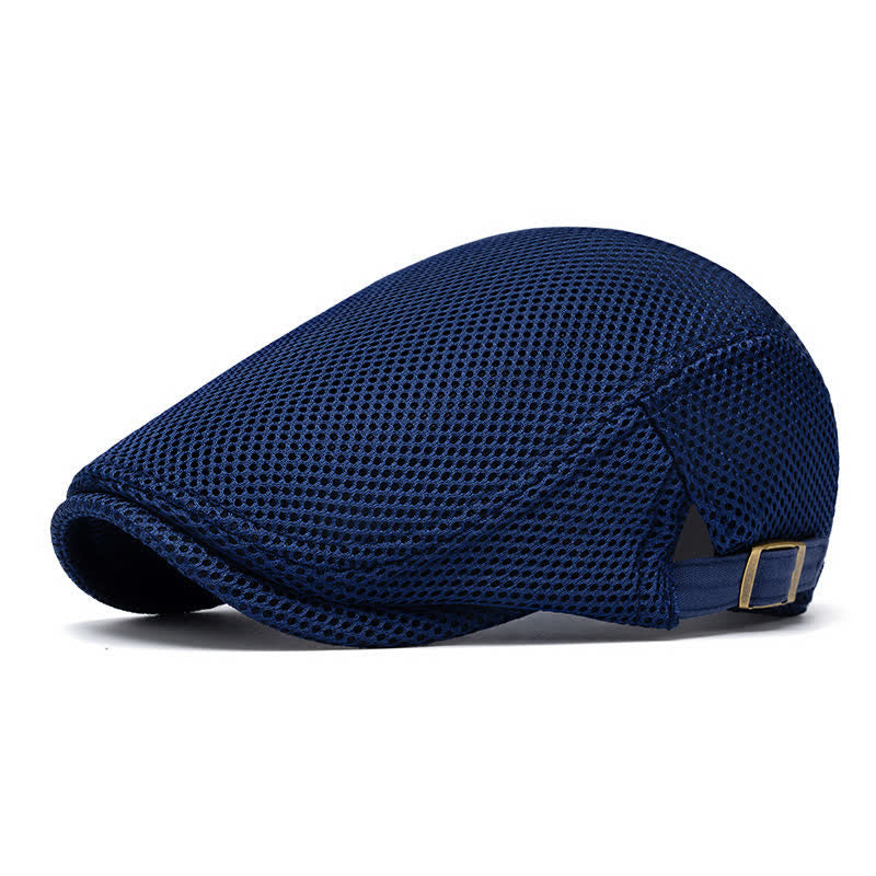 Béret d'été plat en maille de couleur unie - Marine - Réglable (22"-23 5/8") - image 8