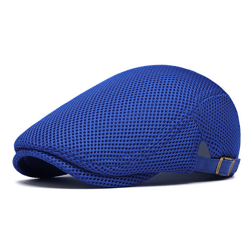 Béret d'été plat en maille de couleur unie - Royal - Réglable (22"-23 5/8") - image 12