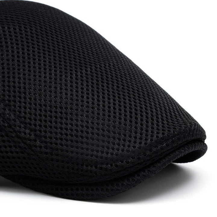 Béret d'été plat en maille de couleur unie - image 4