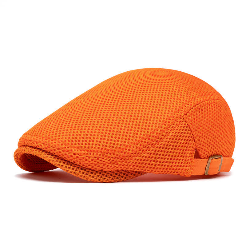 Béret d'été plat en maille de couleur unie - Orange - Réglable (22"-23 5/8") - image 13
