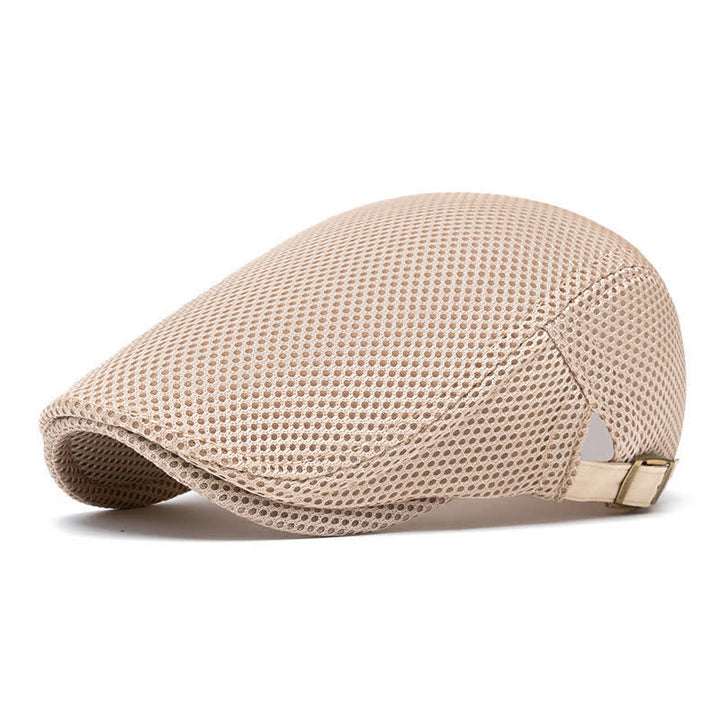 Béret d'été plat en maille de couleur unie - Kaki - Réglable (22"-23 5/8") - image 6