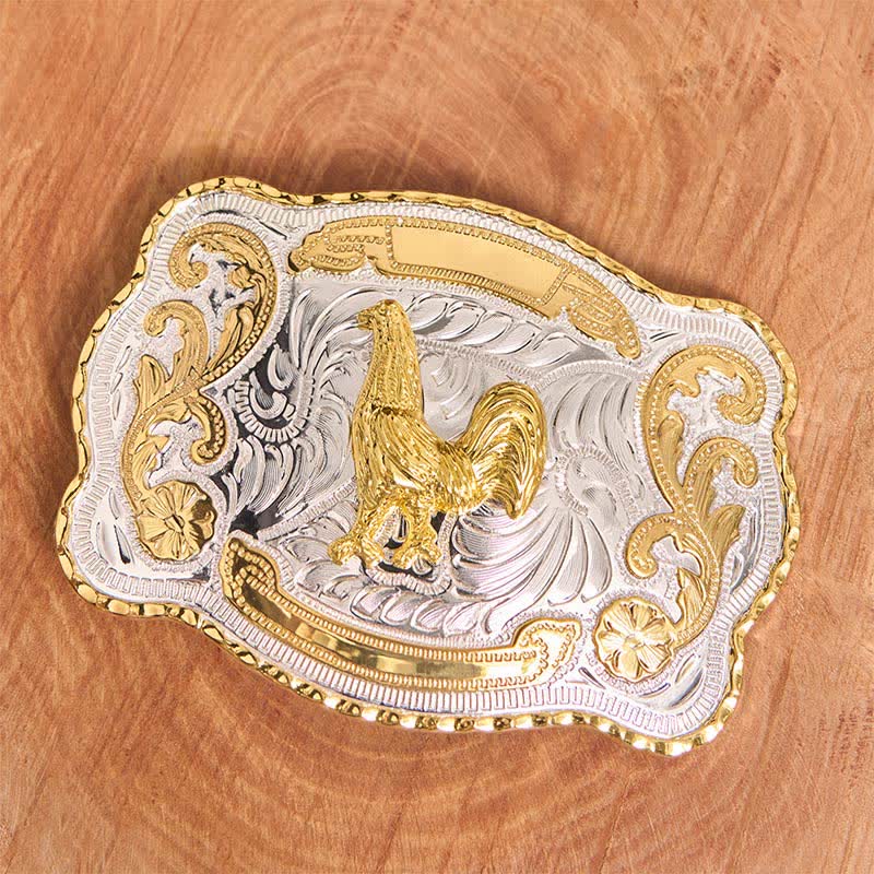 Ceinture en cuir à boucle style cowboy western à faire soi-même avec coq doré - image 3
