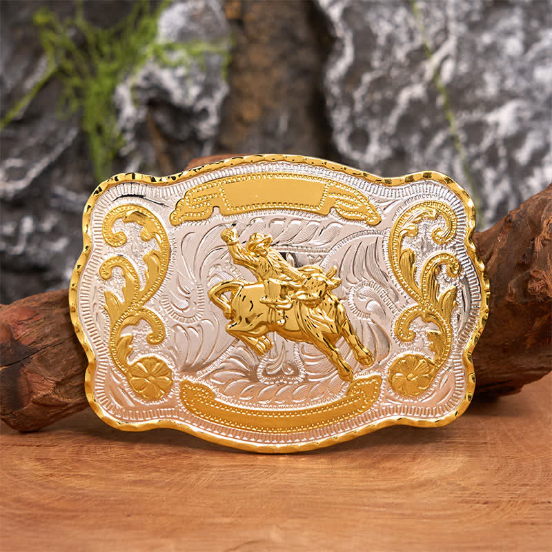 Ceinture en cuir à boucle style cowboy western à faire soi-même, style équitation dorée - Équitation - Sans ceinture - Ceinture non incluse - image 1