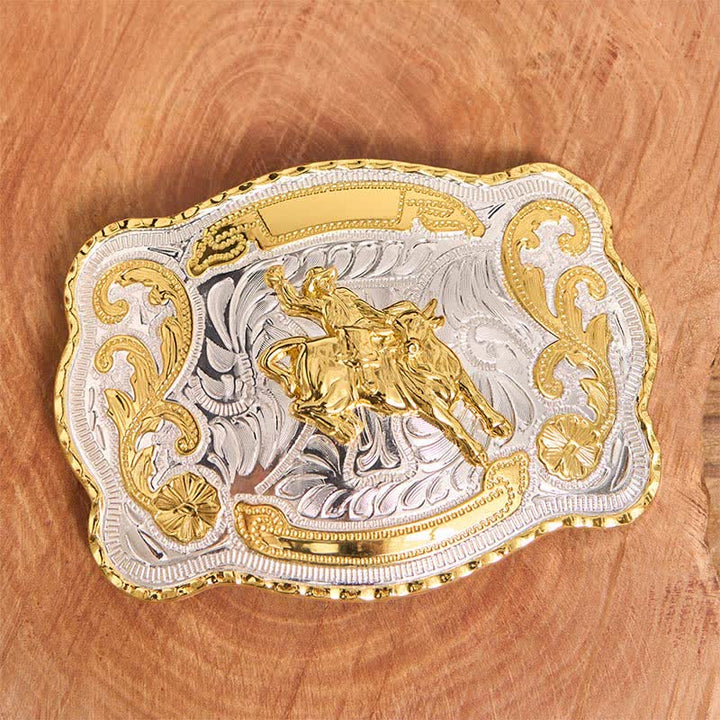 Ceinture en cuir à boucle style cowboy western à faire soi-même, style équitation dorée - image 3