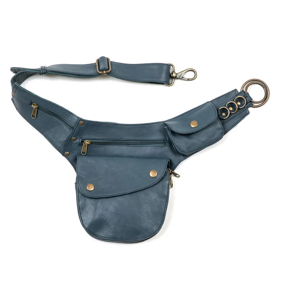 Sac banane rétro pour téléphone portable, loisirs, voyage, randonnée, pour femme - Bleu - image 9