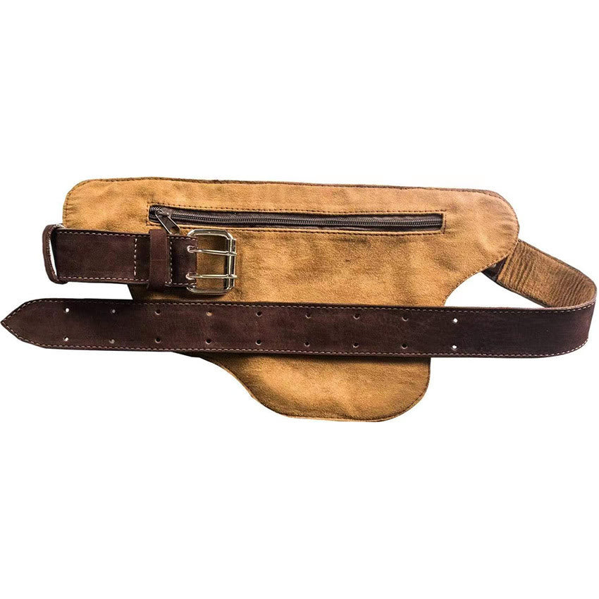 Sac ceinture unisexe rétro en cuir avec bouton de rangement pour téléphone - image 4