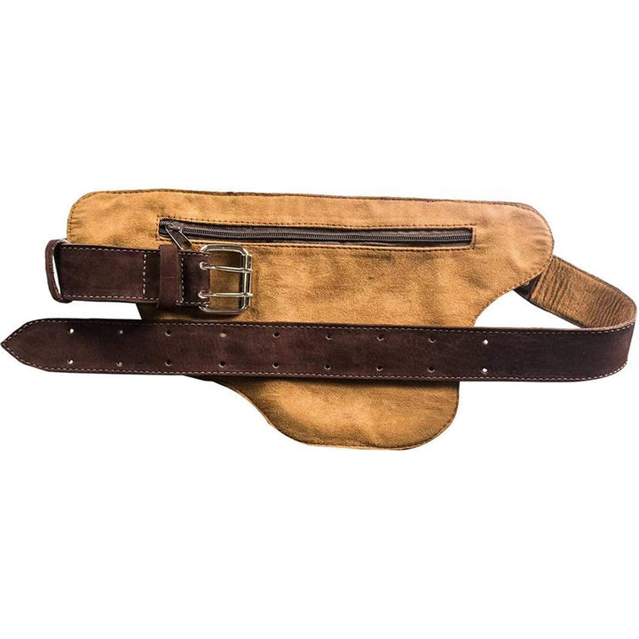 Sac ceinture unisexe rétro en cuir avec bouton de rangement pour téléphone - image 4
