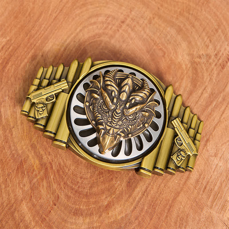 Ceinture en cuir à boucle rotative DIY en bronze avec dragon à bec pointu - image 2