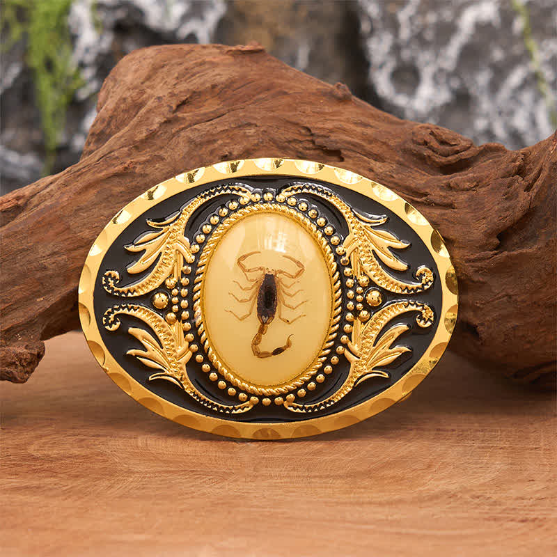 Ceinture en cuir avec boucle décorative en forme de scorpion dorée - Scorpion - Sans ceinture - Ceinture non incluse - image 1