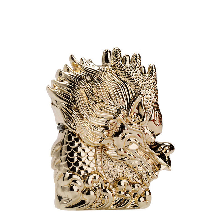 Briquet à kérosène coupe-vent exquis en forme de dragon empereur doré - image 3