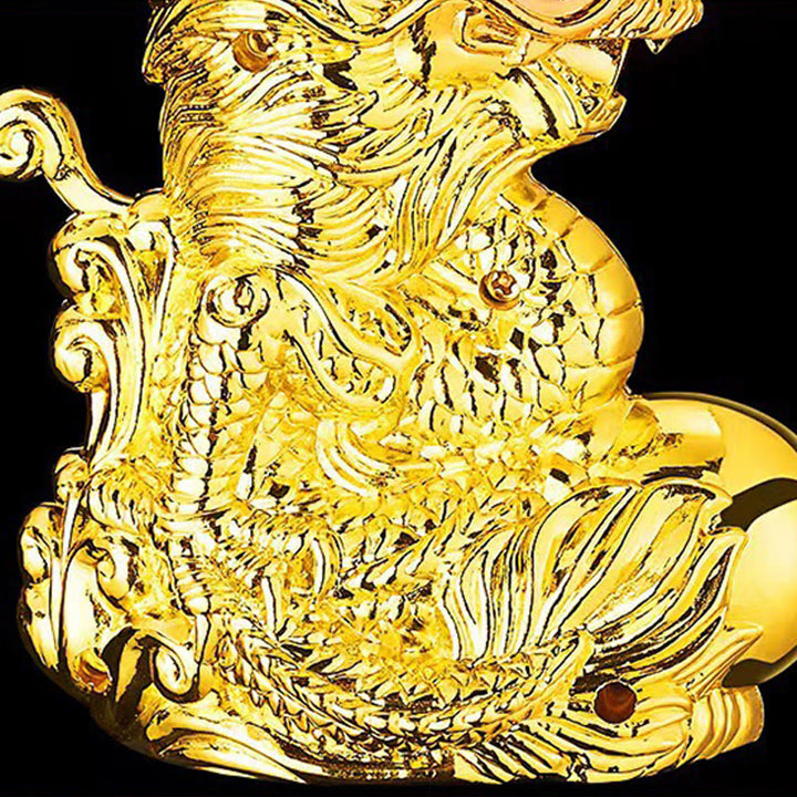 Briquet butane coupe-vent en forme de dragon en relief jouant avec des perles - image 6