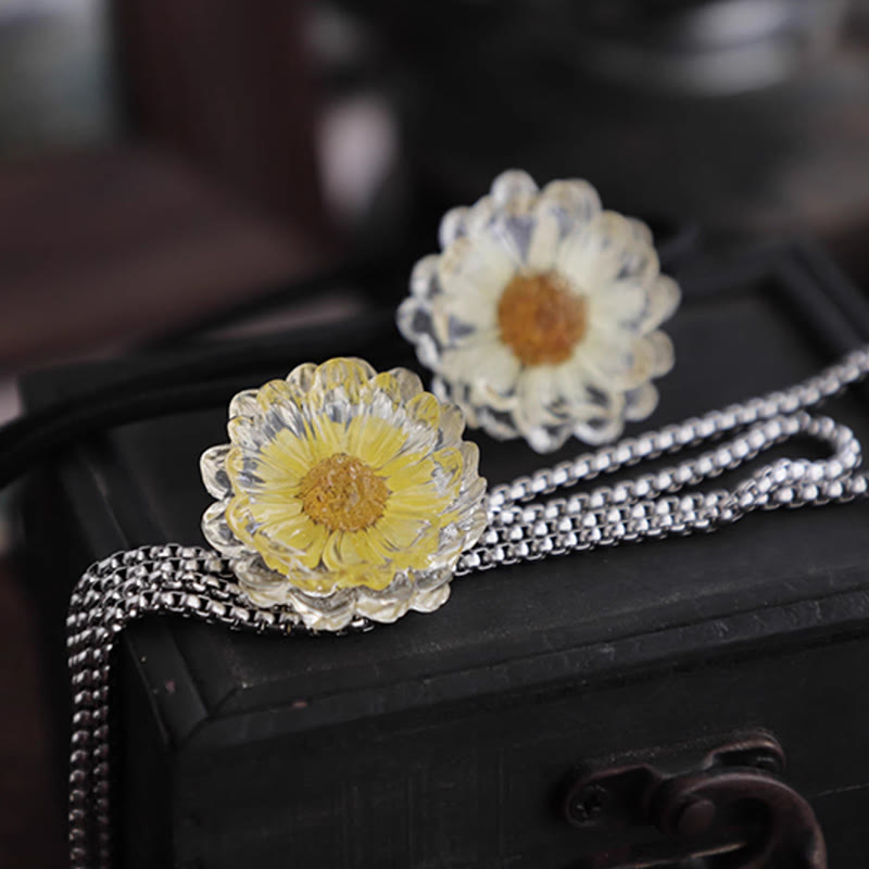 Cravate bolo pour femme en marguerite séchée faite à la main - image 3