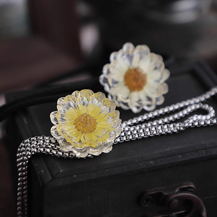 Cravate bolo pour femme en marguerite séchée faite à la main - image 3