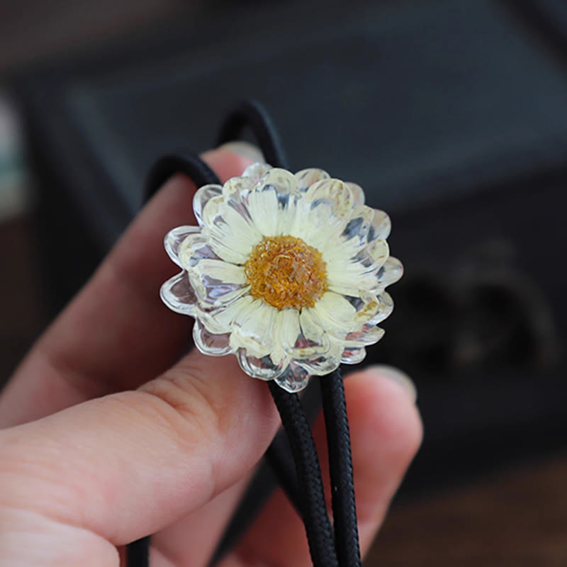 Cravate bolo pour femme en marguerite séchée faite à la main - image 9
