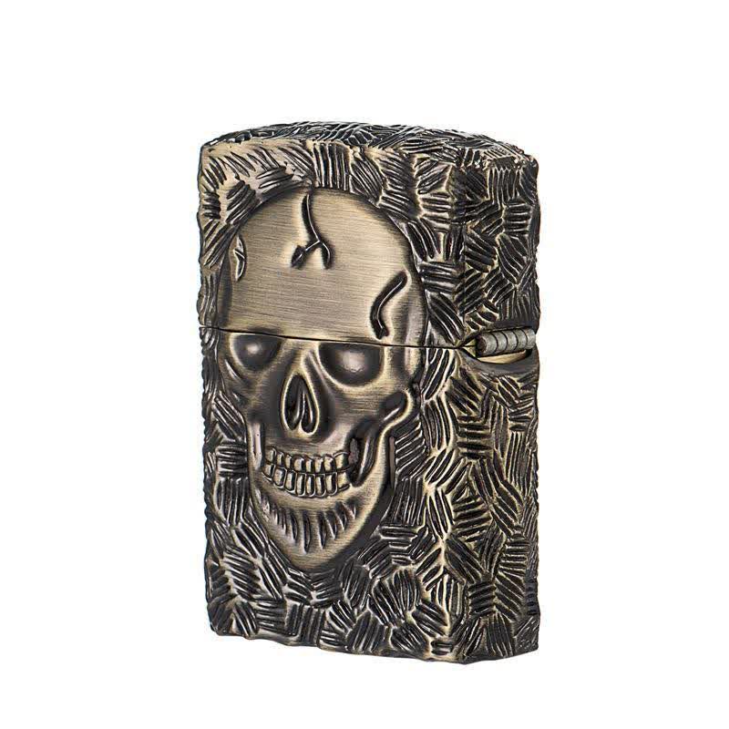 Briquet à kérosène rechargeable à motif squelette d'Halloween - Bronze - image 3