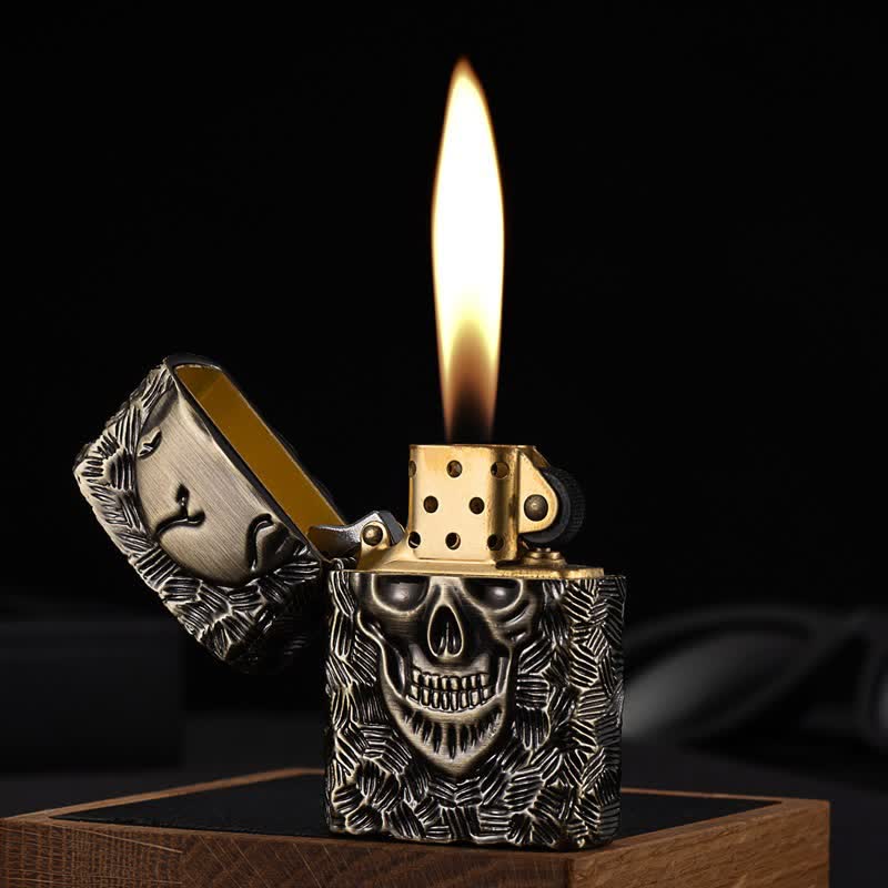 Briquet à kérosène rechargeable à motif squelette d'Halloween - image 1