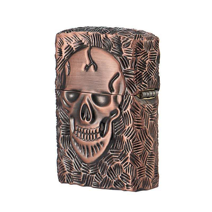 Briquet à kérosène rechargeable à motif squelette d'Halloween - Bronze rouge - image 5