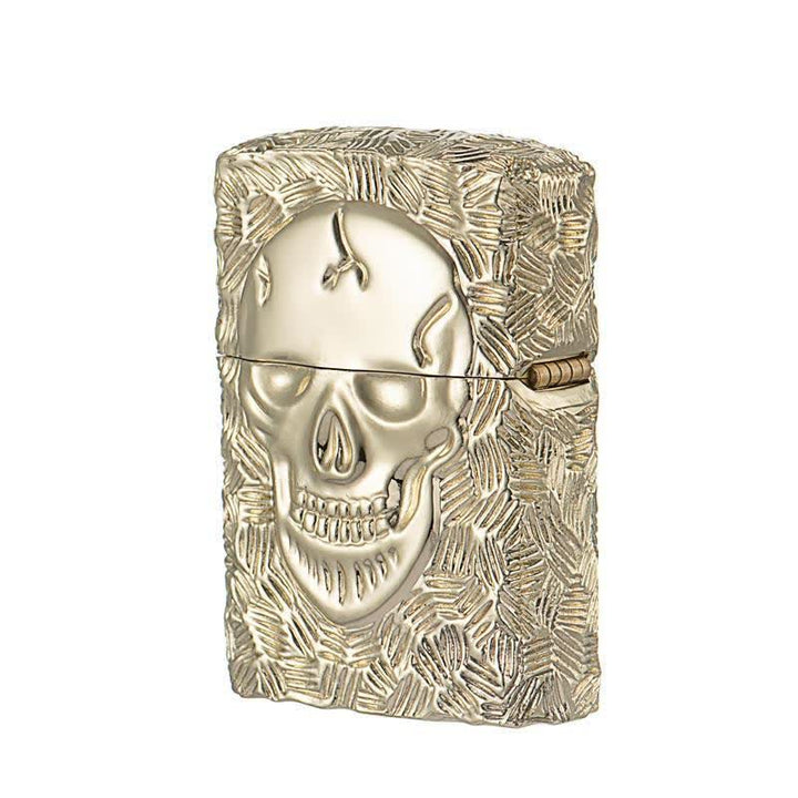 Briquet à kérosène rechargeable à motif squelette d'Halloween - Or - image 8