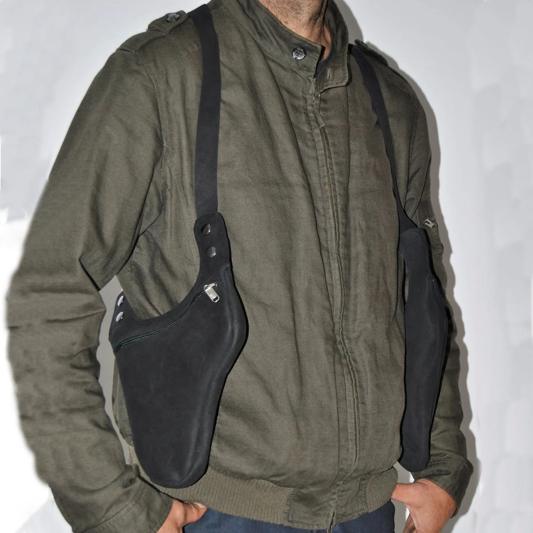 Sac à bandoulière rétro pour homme avec bandoulière réglable et fermeture éclair sous les bras - image 1