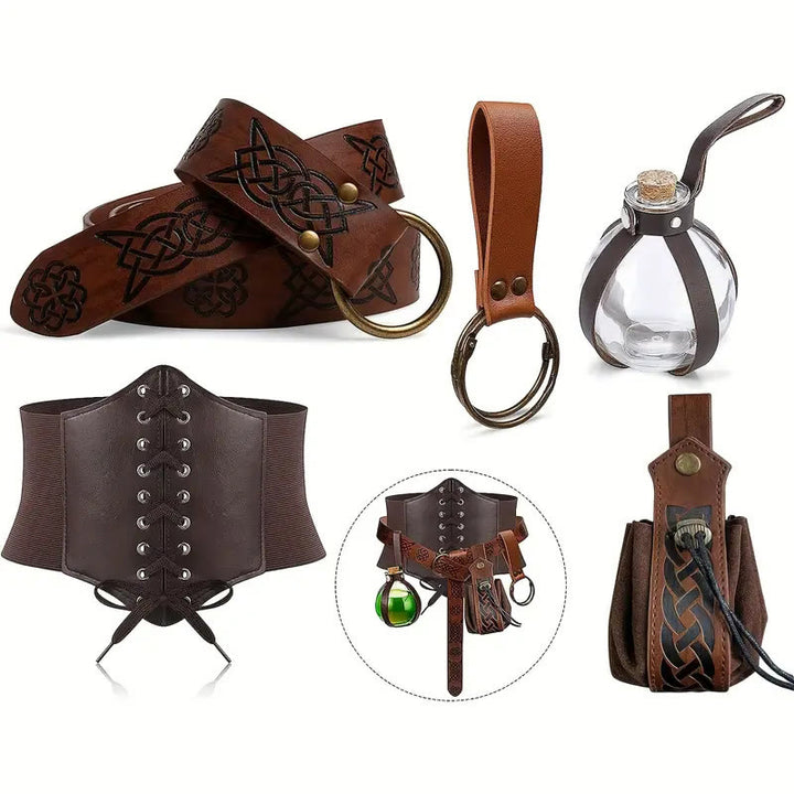 Accessoires de cosplay d'Halloween : ceinture viking bouteille d'alchimie, 5 pièces - image 4
