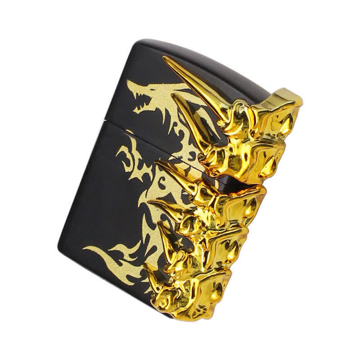 Briquet au butane rechargeable en relief avec motif de dragon stéréoscopique - image 6