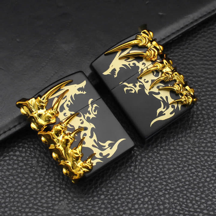 Briquet au butane rechargeable en relief avec motif de dragon stéréoscopique - image 5