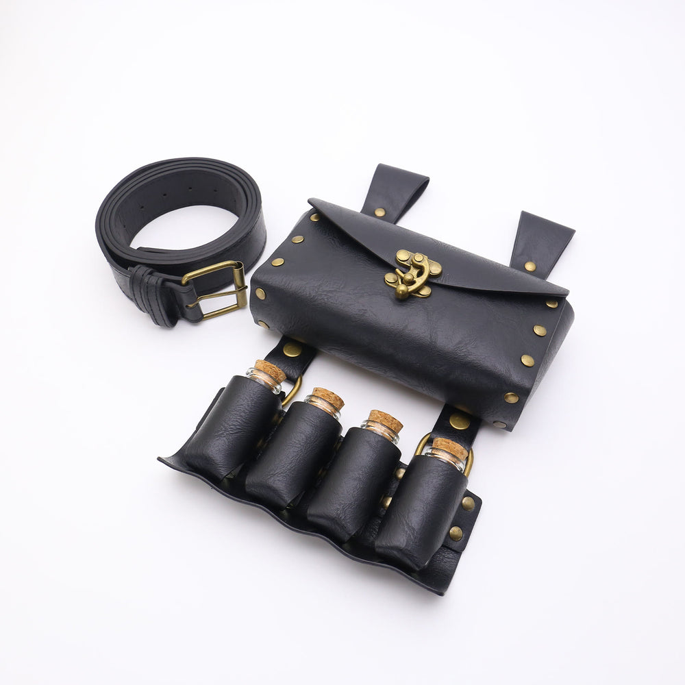 Lot de 3 ceintures vikings pour Halloween, accessoires de cosplay, bouteille magique - Noir - image 2