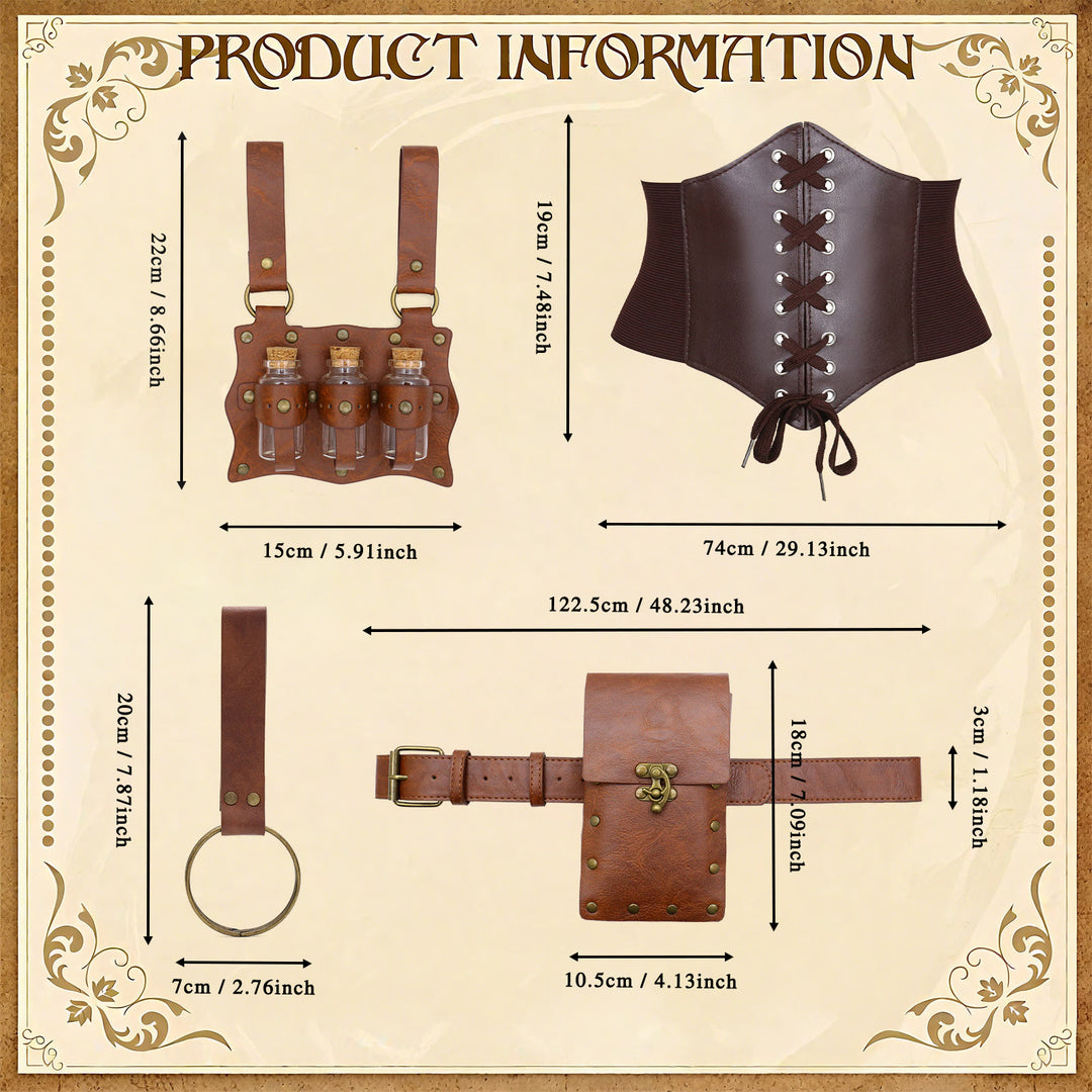 Ensemble de ceintures vikings pour femme, accessoires pour Halloween, cosplay, 5 pièces - image 9