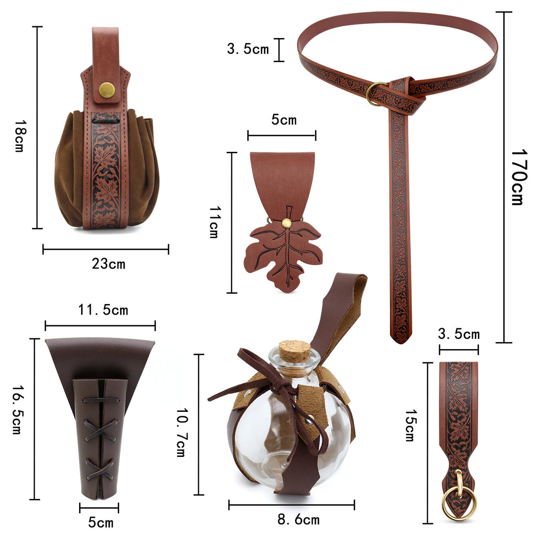Ensemble de ceinture viking en relief avec motif feuille d'érable pour costume de cosplay d'Halloween - image 8