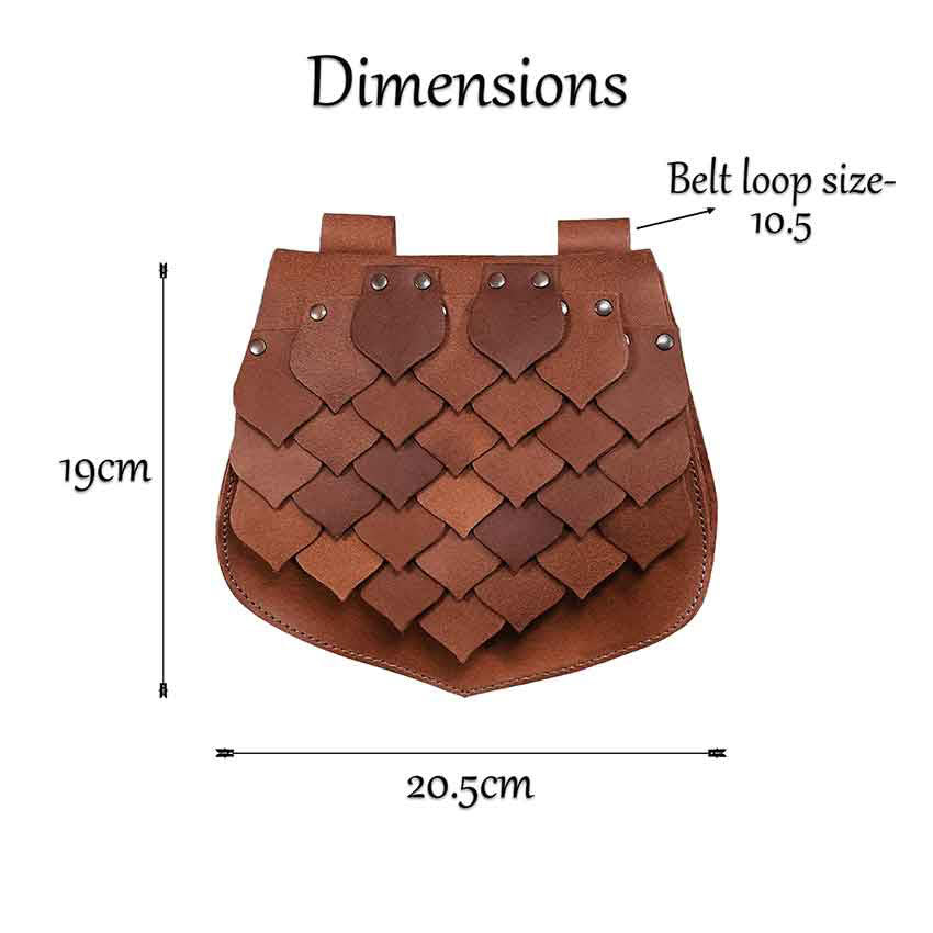 Sac ceinture viking de grande capacité de style médiéval en écailles de poisson - image 6