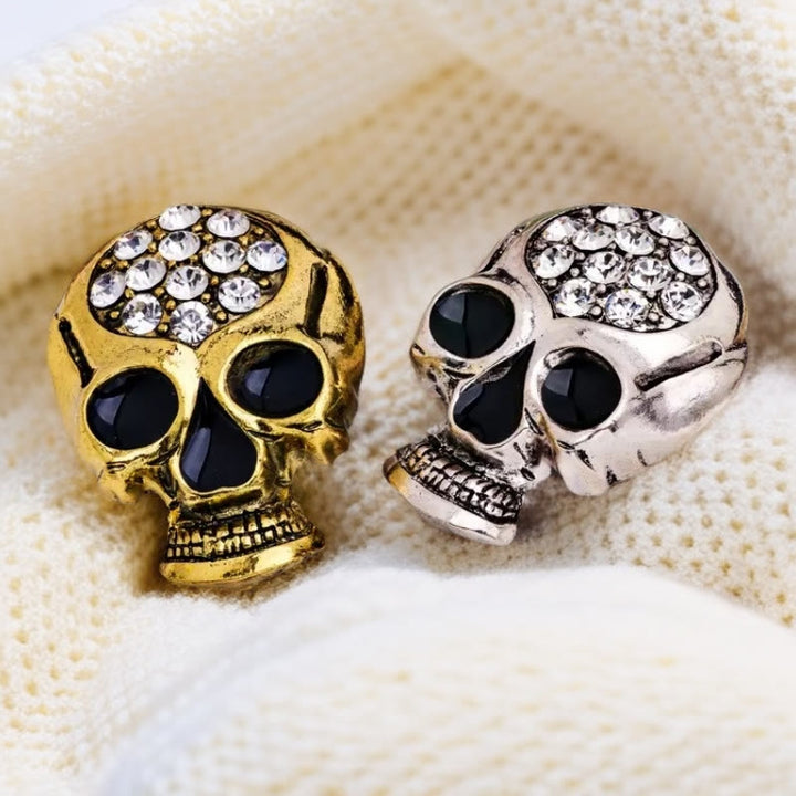 Broche exquise en strass pour Halloween, accessoire de tête de mort - image 1