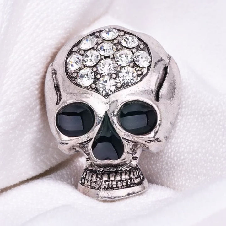 Broche exquise en strass pour Halloween, accessoire de tête de mort - Argent - image 4