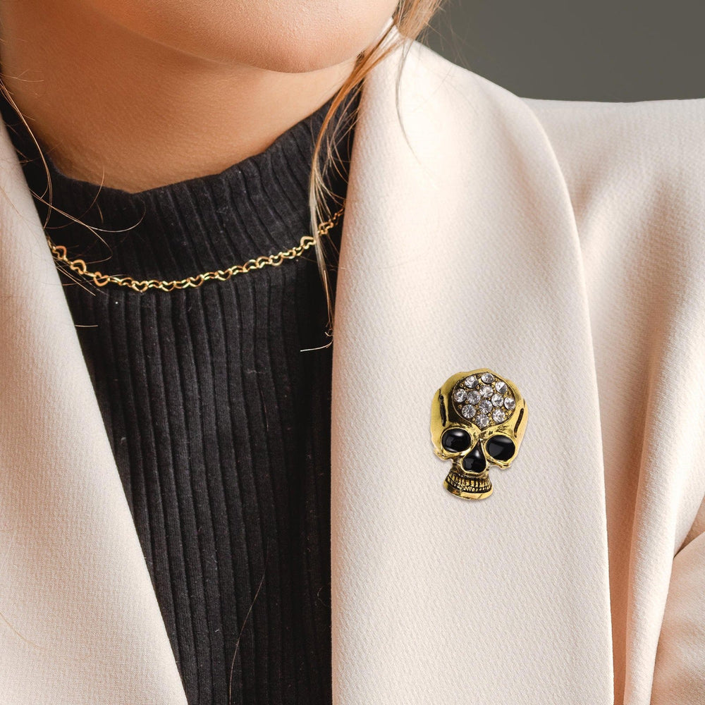 Broche exquise en strass pour Halloween, accessoire de tête de mort - image 2