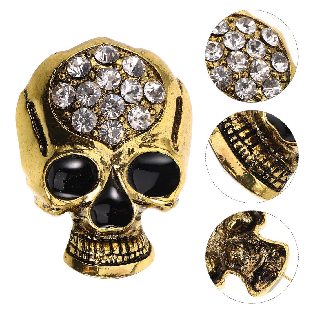 Broche exquise en strass pour Halloween, accessoire de tête de mort - image 5