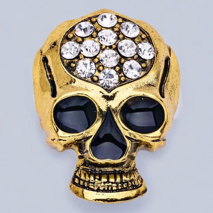 Broche exquise en strass pour Halloween, accessoire de tête de mort - Doré - image 3