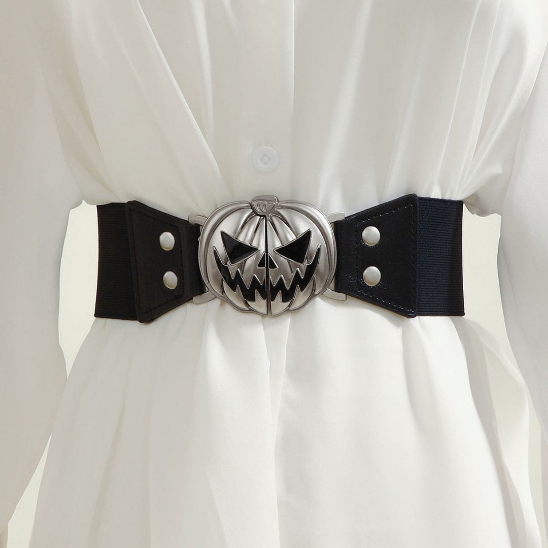 Ceinture corset pour femme à motif tête de citrouille d'Halloween - image 0