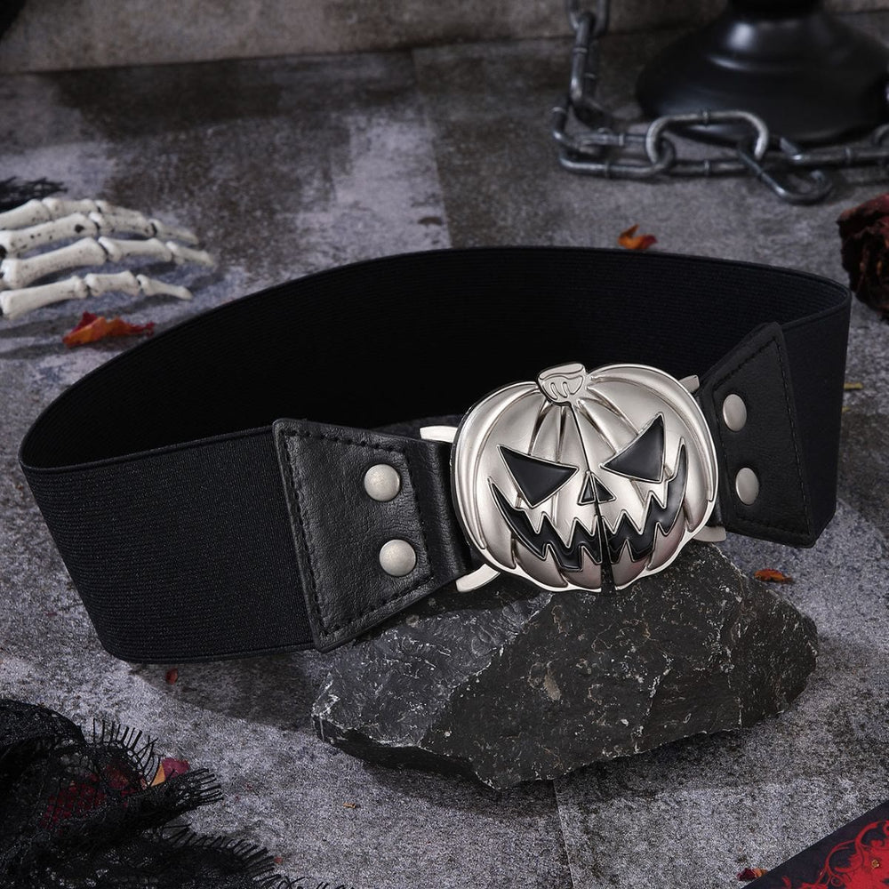 Ceinture corset pour femme à motif tête de citrouille d'Halloween - image 1