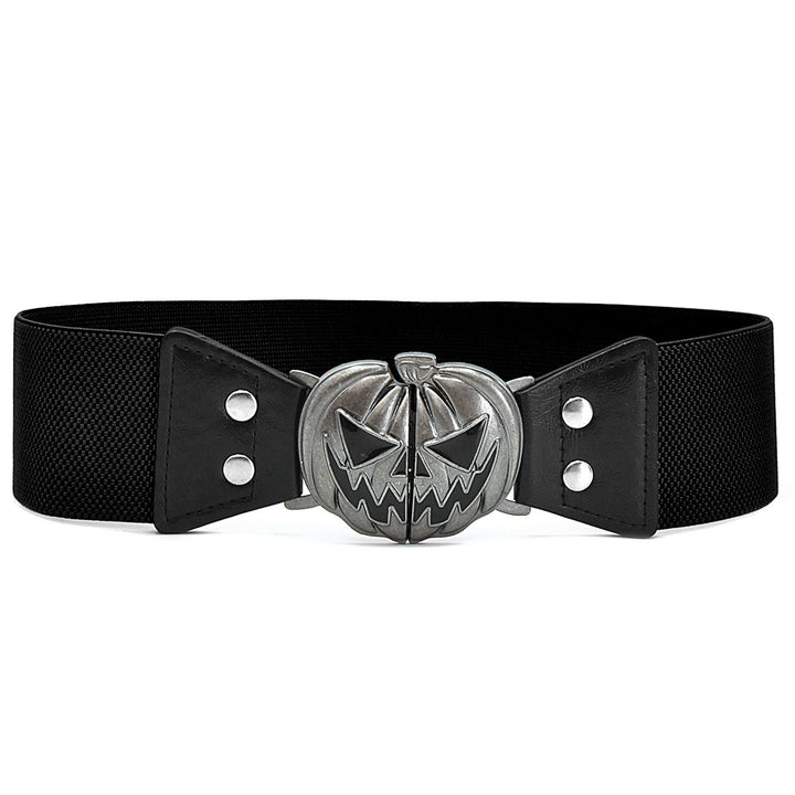 Ceinture corset pour femme à motif tête de citrouille d'Halloween - Noir - 48" - image 2