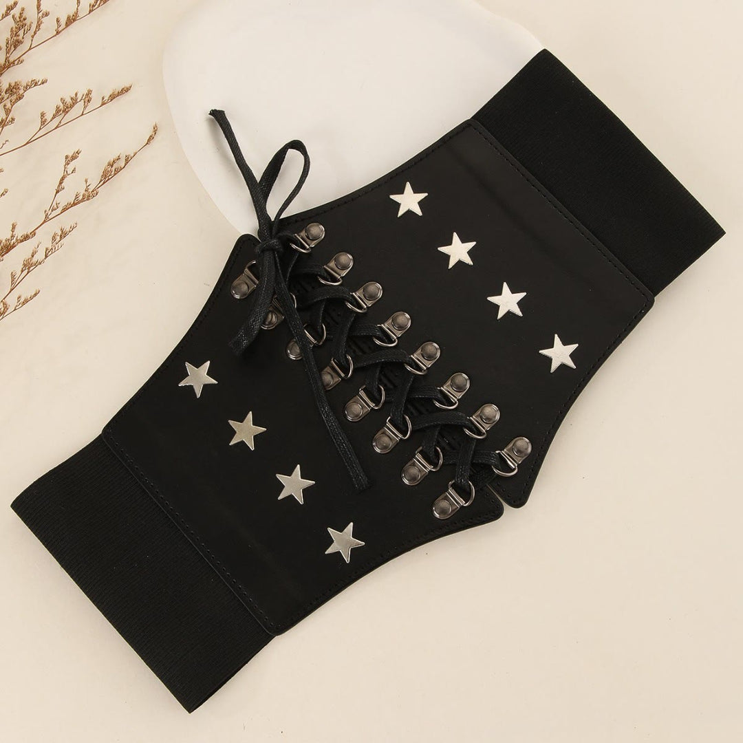 Ceinture corset noire rétro pour femme, accessoire de cosplay, style étoile - image 2