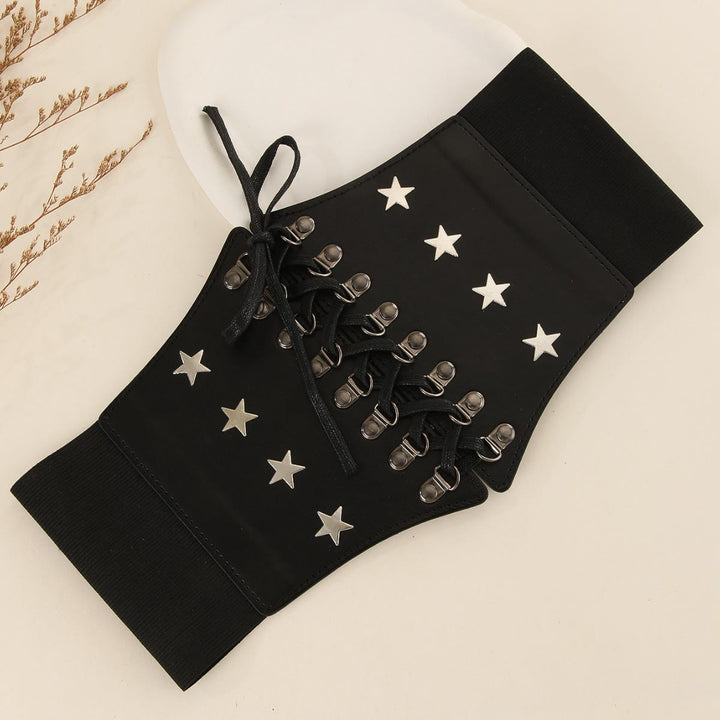Ceinture corset noire rétro pour femme, accessoire de cosplay, style étoile - image 2