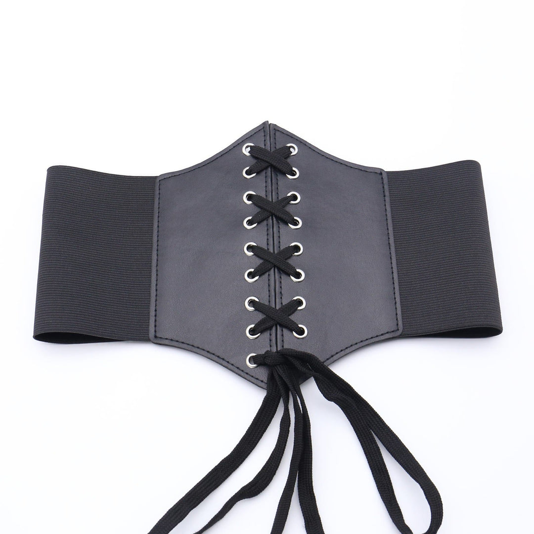 Ceinture corset noire élégante à boucle et sangle pour femme - Longue sangle - image 6