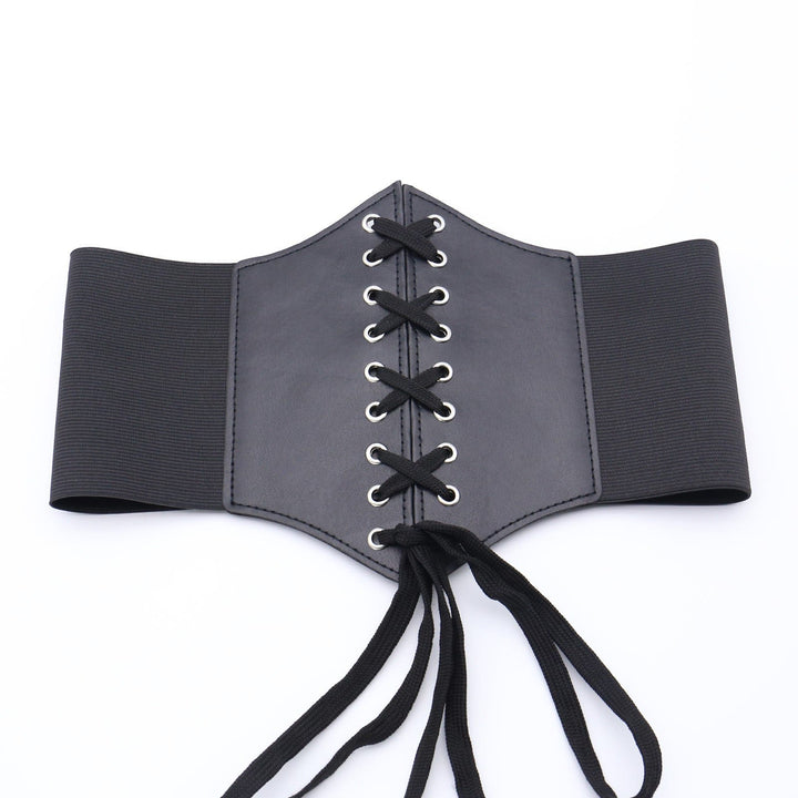 Ceinture corset noire élégante à boucle et sangle pour femme - Longue sangle - image 6