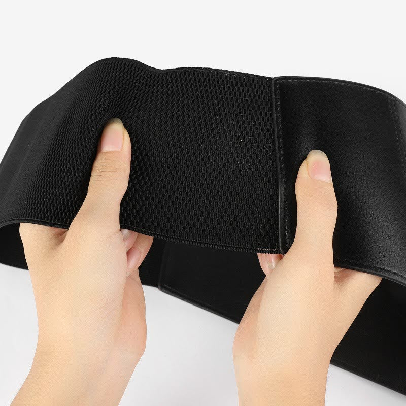 Ceinture corset élastique noire à fermeture éclair et boucle aiguille pour femme - image 3