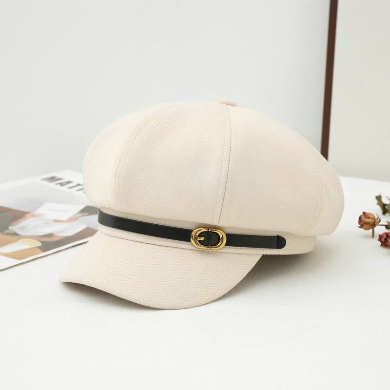 Béret d'hiver rétro de style britannique pour femme - Beige - M (22"-22 7/8") - image 0