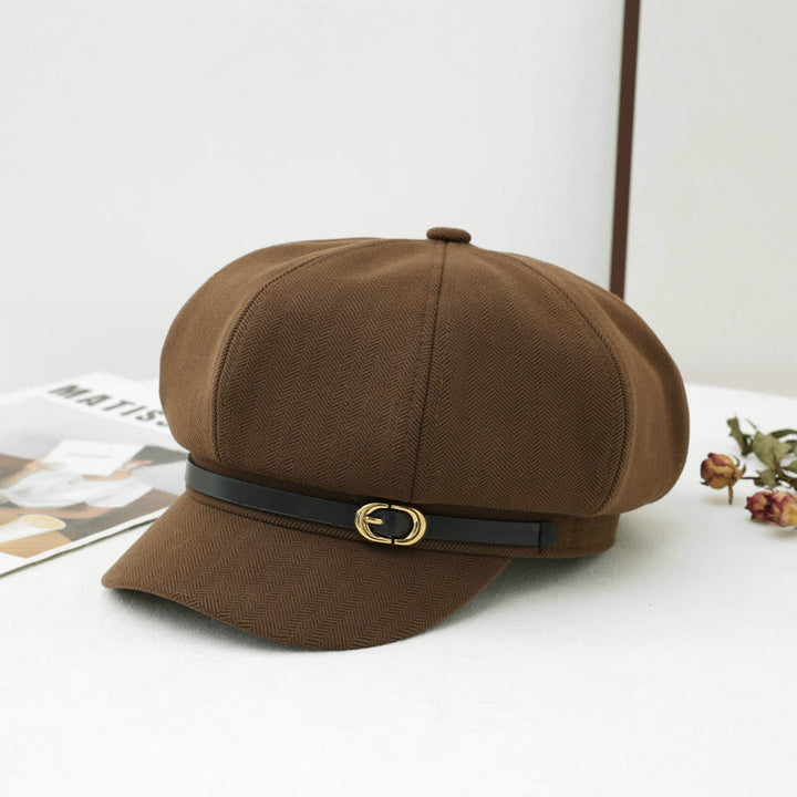 Béret d'hiver rétro de style britannique pour femme - Café - M (22"-22 7/8") - image 3