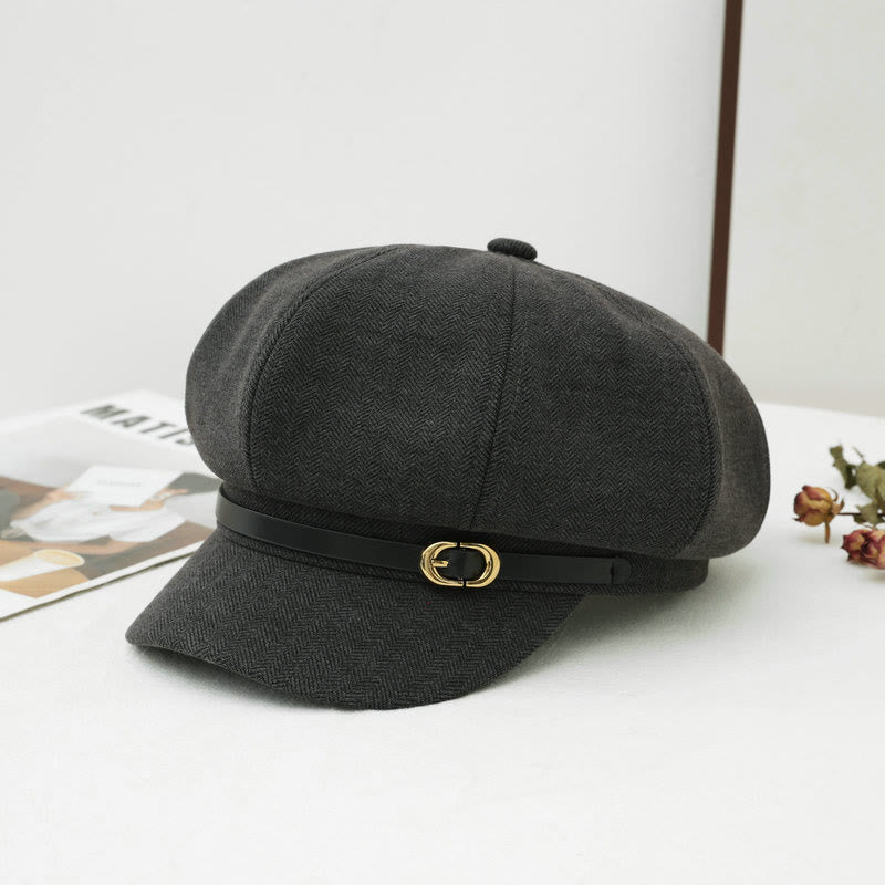Béret d'hiver rétro de style britannique pour femme - Gris - M (22"-22 7/8") - image 4